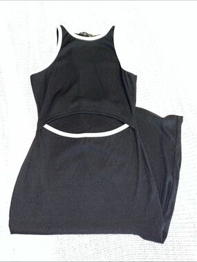 Amazon Black dress with White Trim Cutout